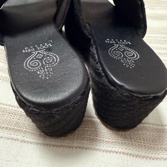 Lool Beh Black Braided Slide Sandals